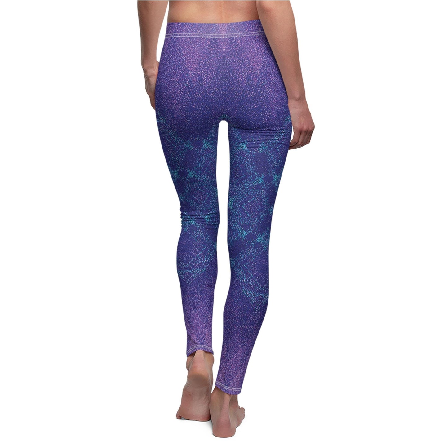 Indigo Teal Marble Pattern Leggings