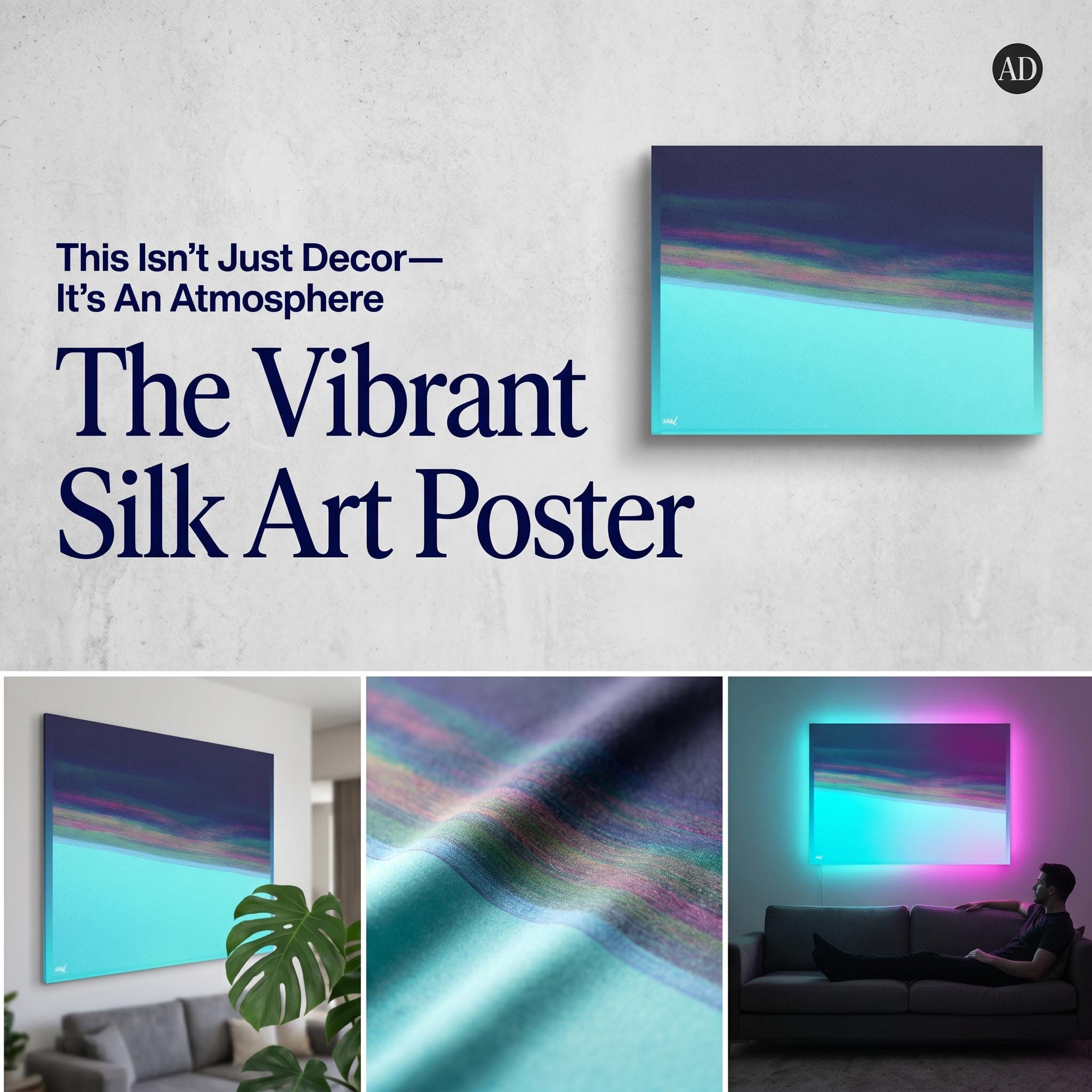 Vibrant Silk Art Poster: Indoor/Outdoor Wall Decor, Modern Print