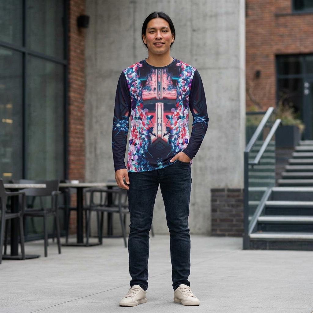 Kaleidoscope Floral Pattern Long Sleeve Shirt