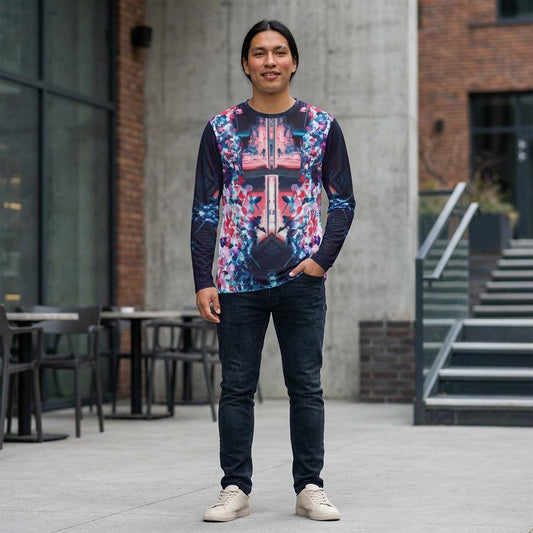 Kaleidoscope Floral Pattern Long Sleeve Shirt