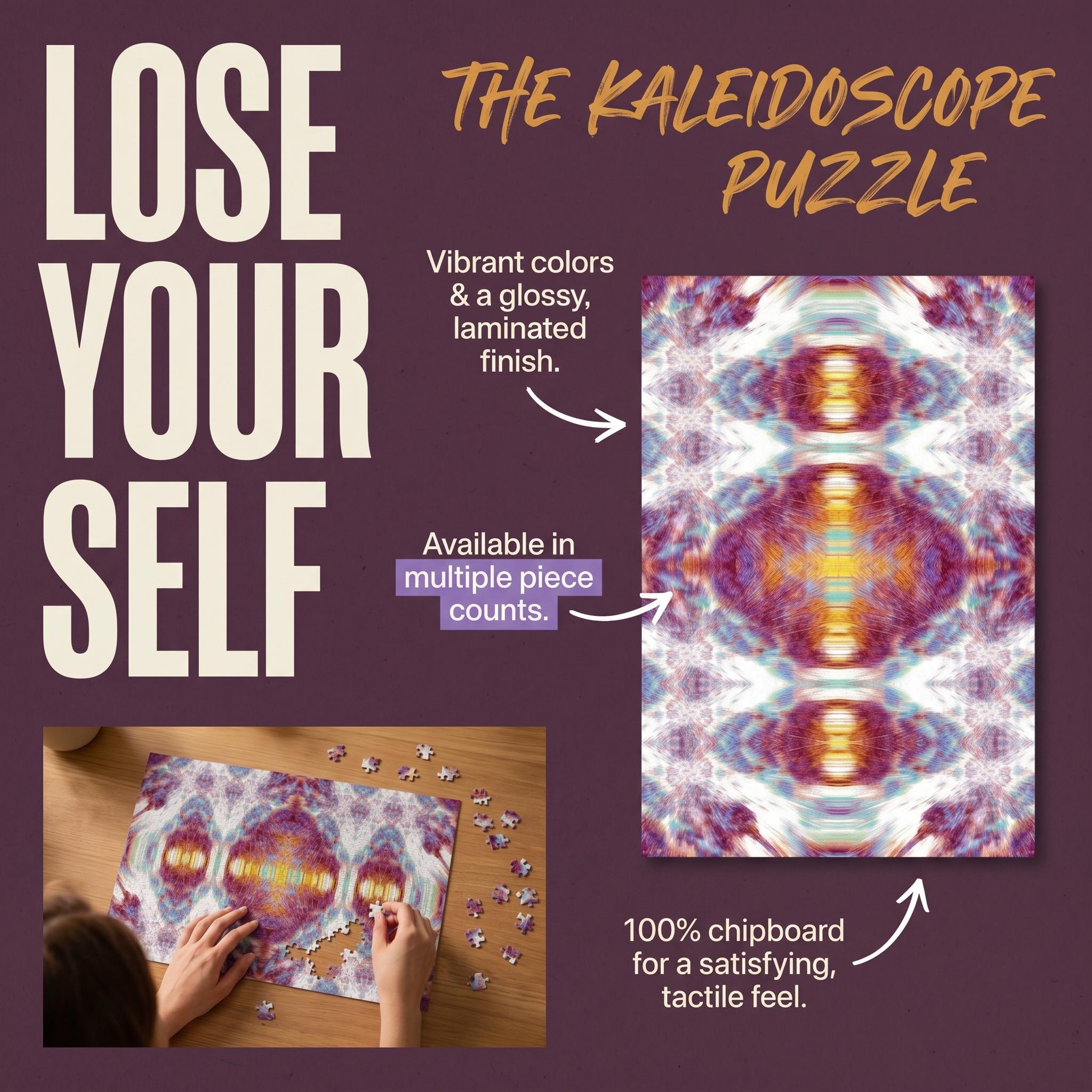 Abstract Kaleidoscope Puzzle | Multiple Piece Counts