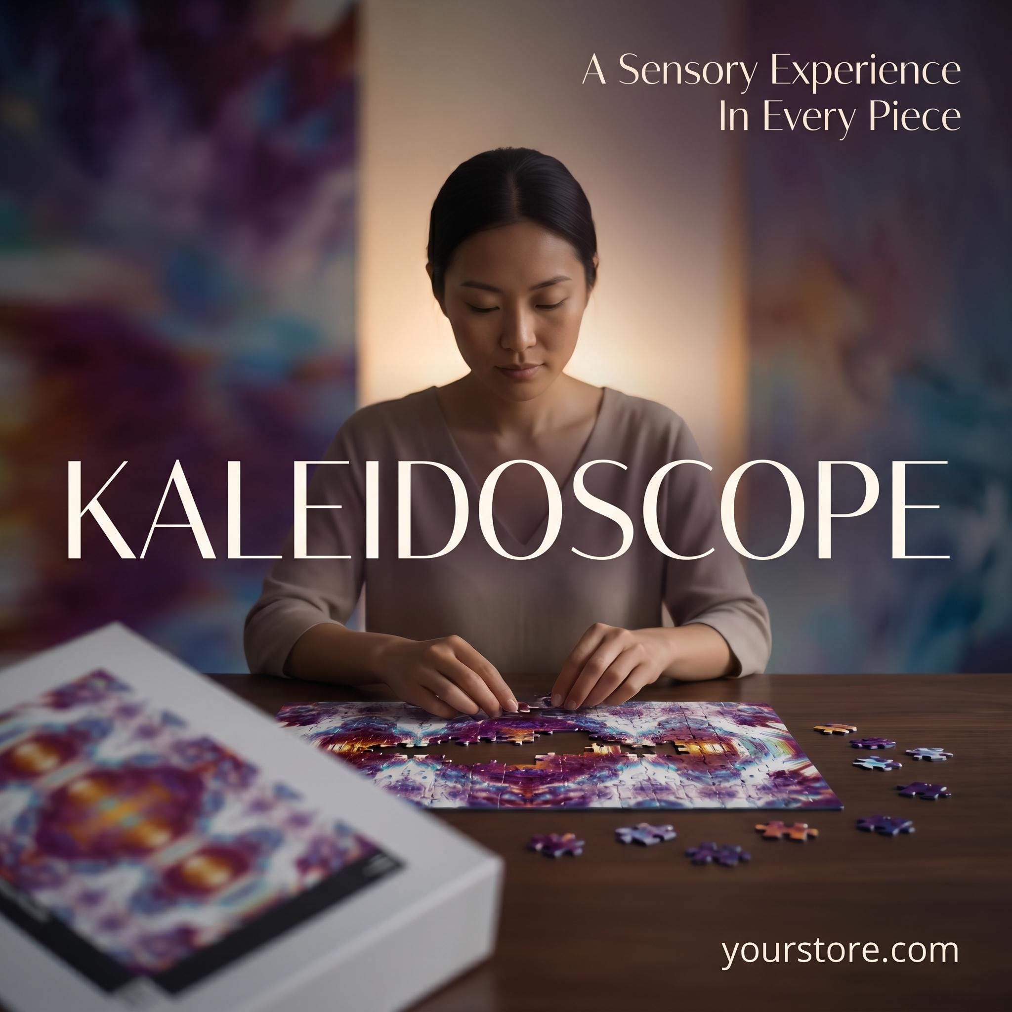 Abstract Kaleidoscope Puzzle | Multiple Piece Counts