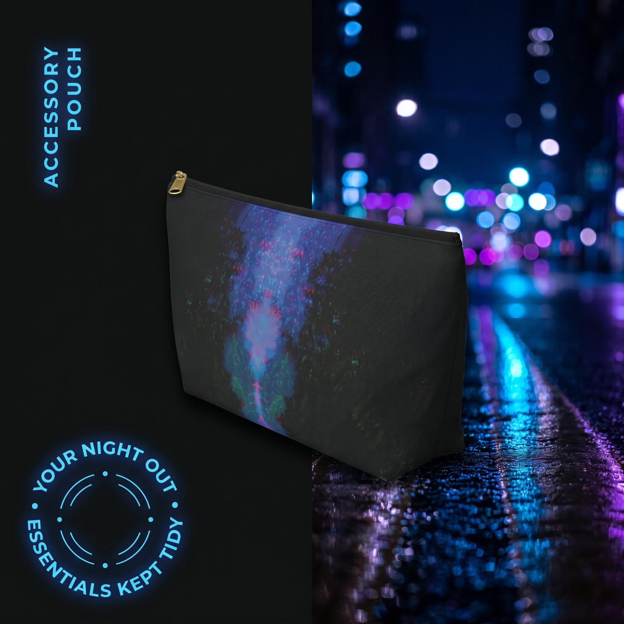 Abstract Blue Purple Accessory Pouch