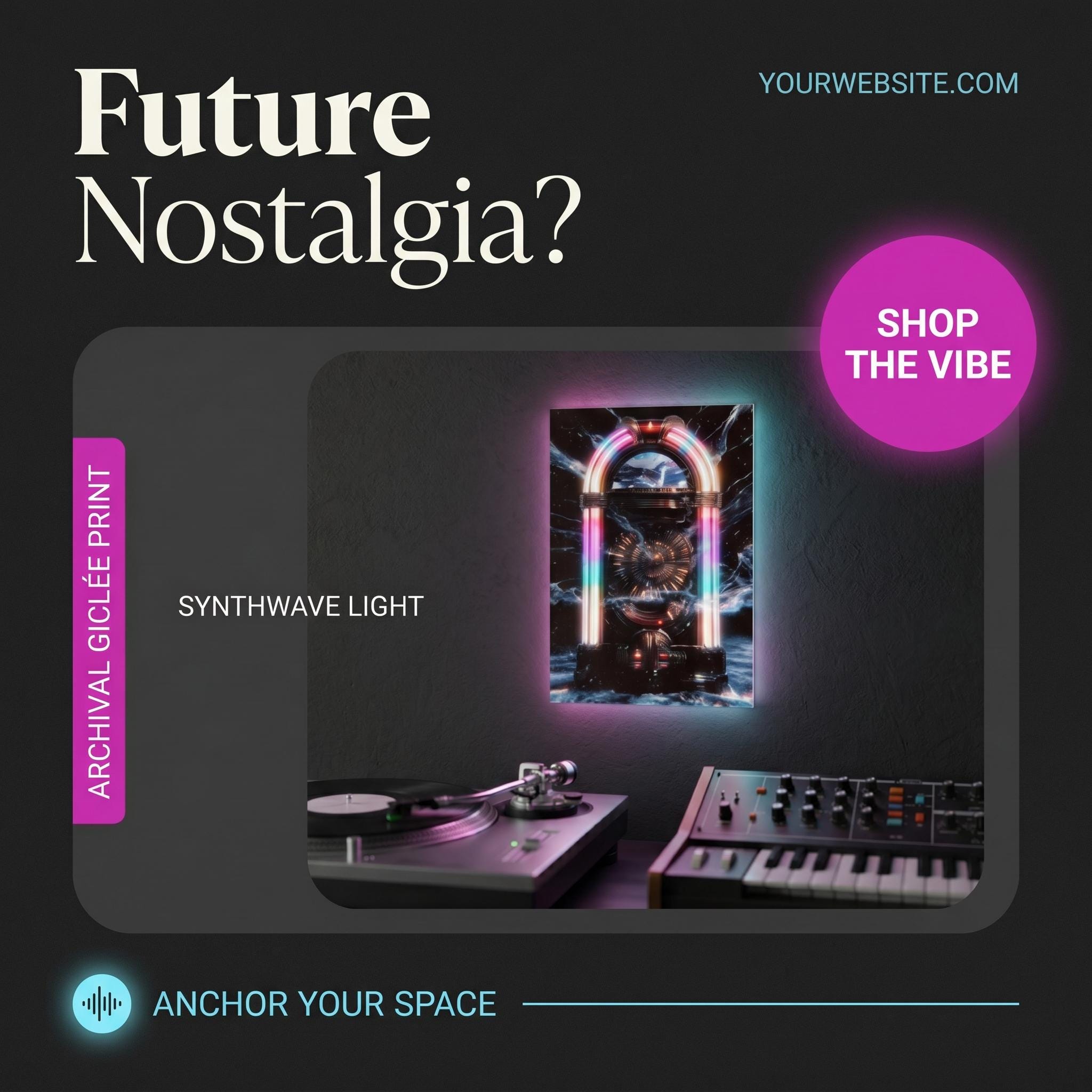 Retro Neon Jukebox Poster