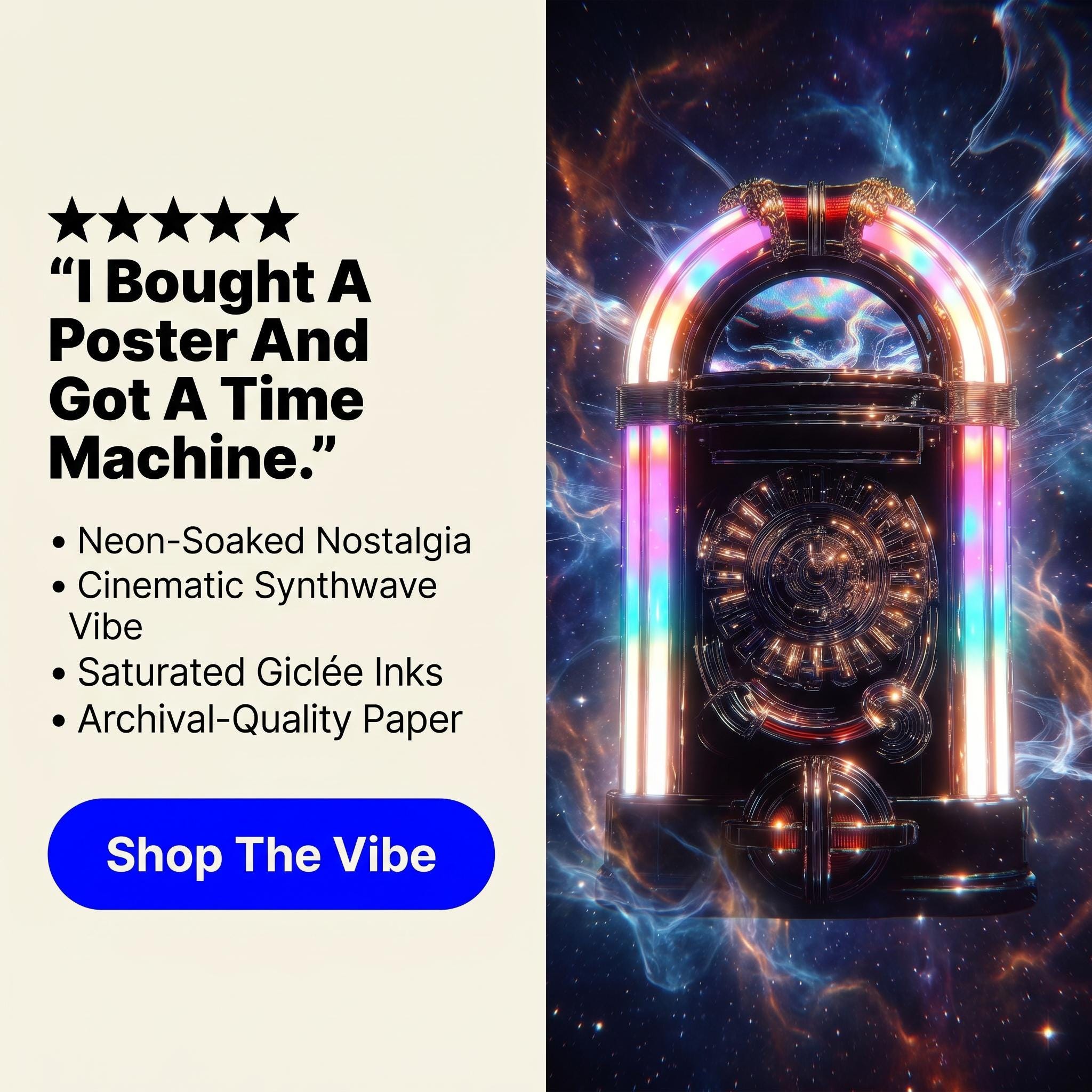 Retro Neon Jukebox Poster