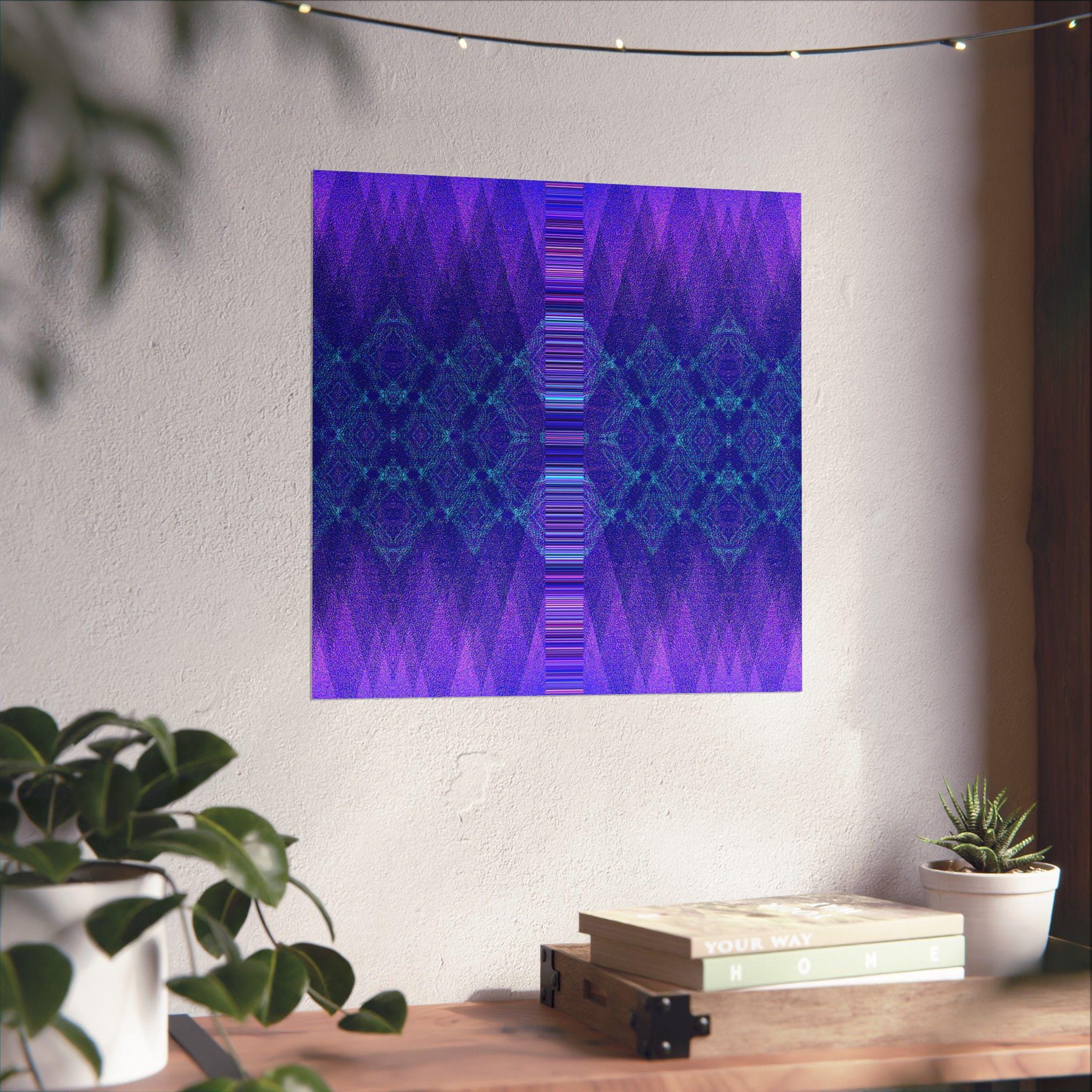 Purple Geometric Kaleidoscope Matte Vertical Poster | Abstract Pattern Wall Art