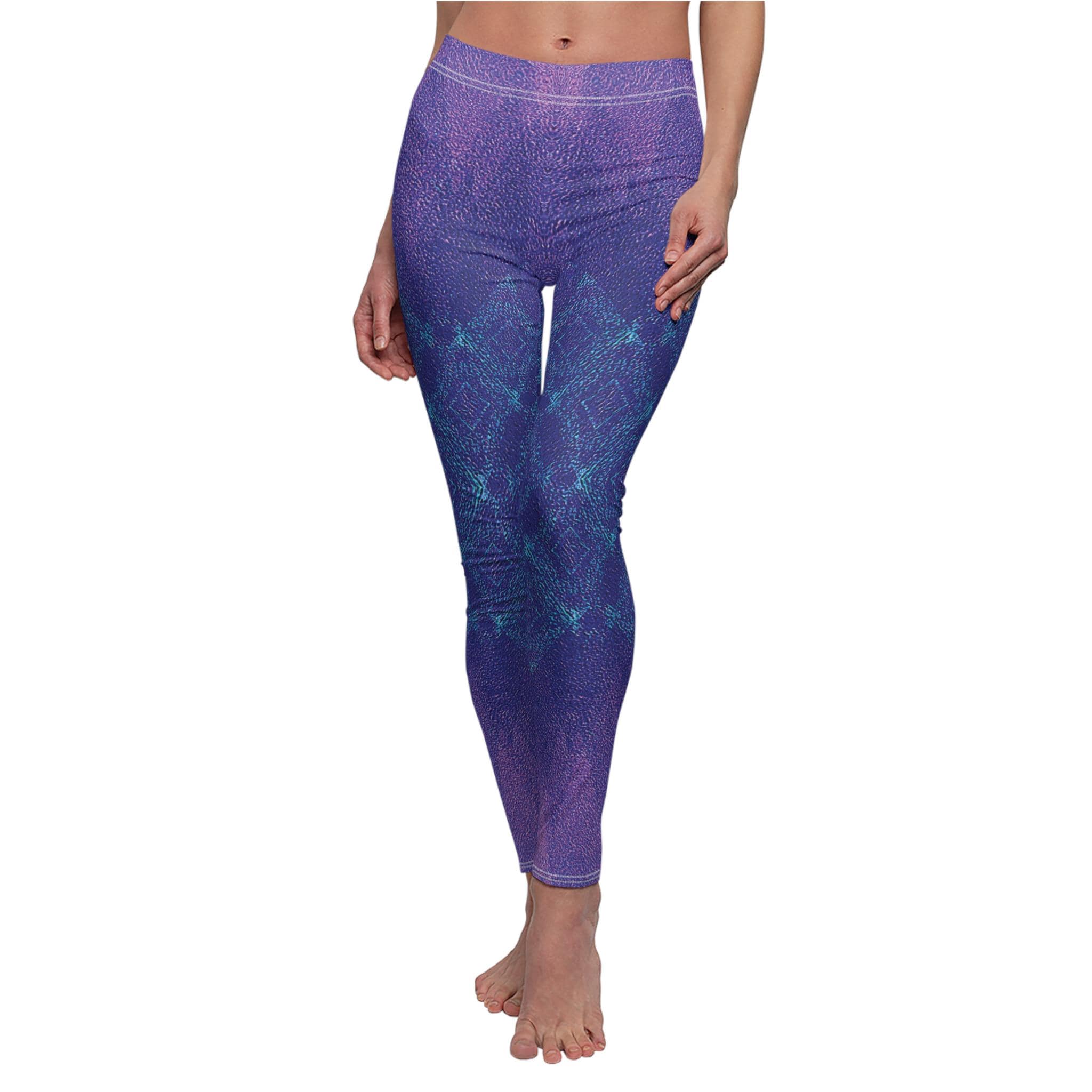 Indigo Teal Marble Pattern Leggings