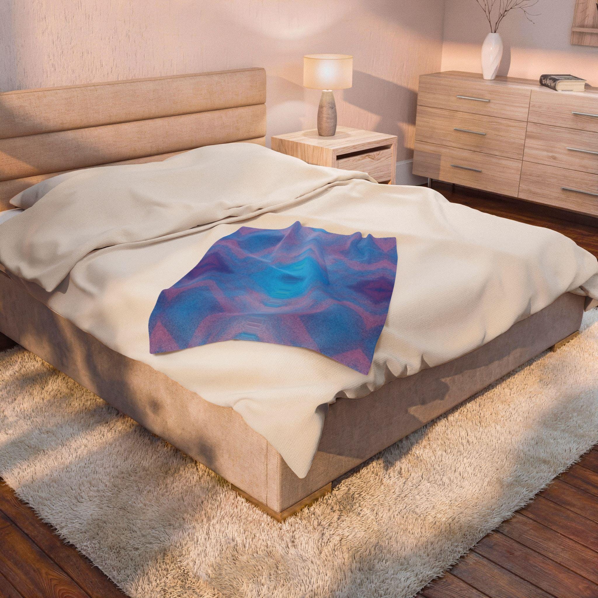 Blue Purple Aztec Throw