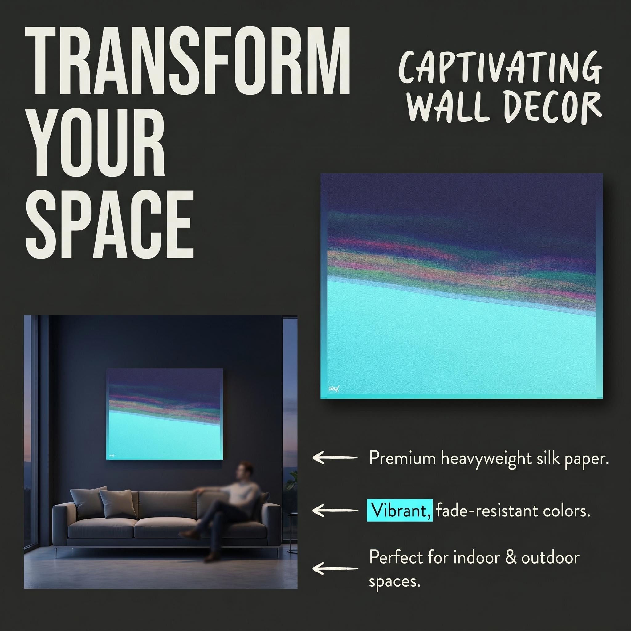 Vibrant Silk Art Poster: Indoor/Outdoor Wall Decor, Modern Print