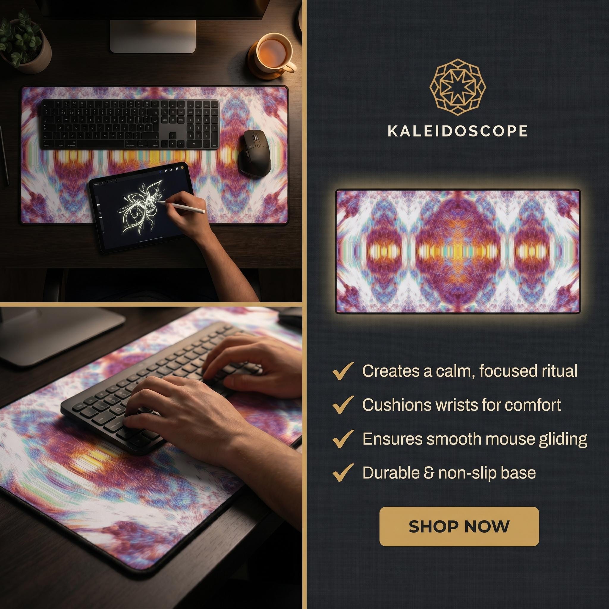 Kaleidoscope Desk Mat | Mouse Pad