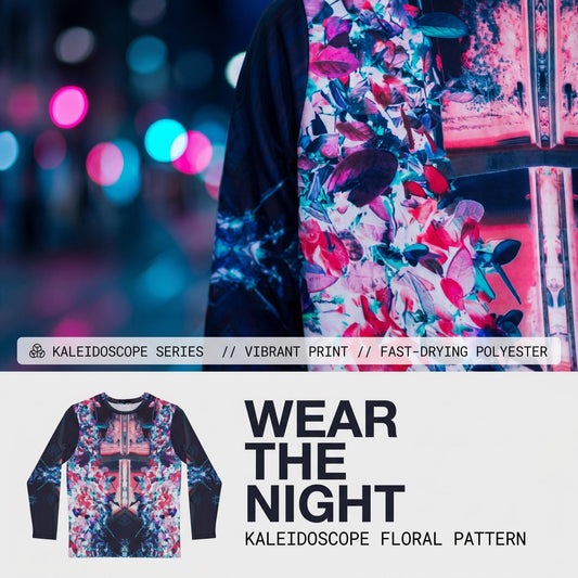 Kaleidoscope Floral Pattern Long Sleeve Shirt