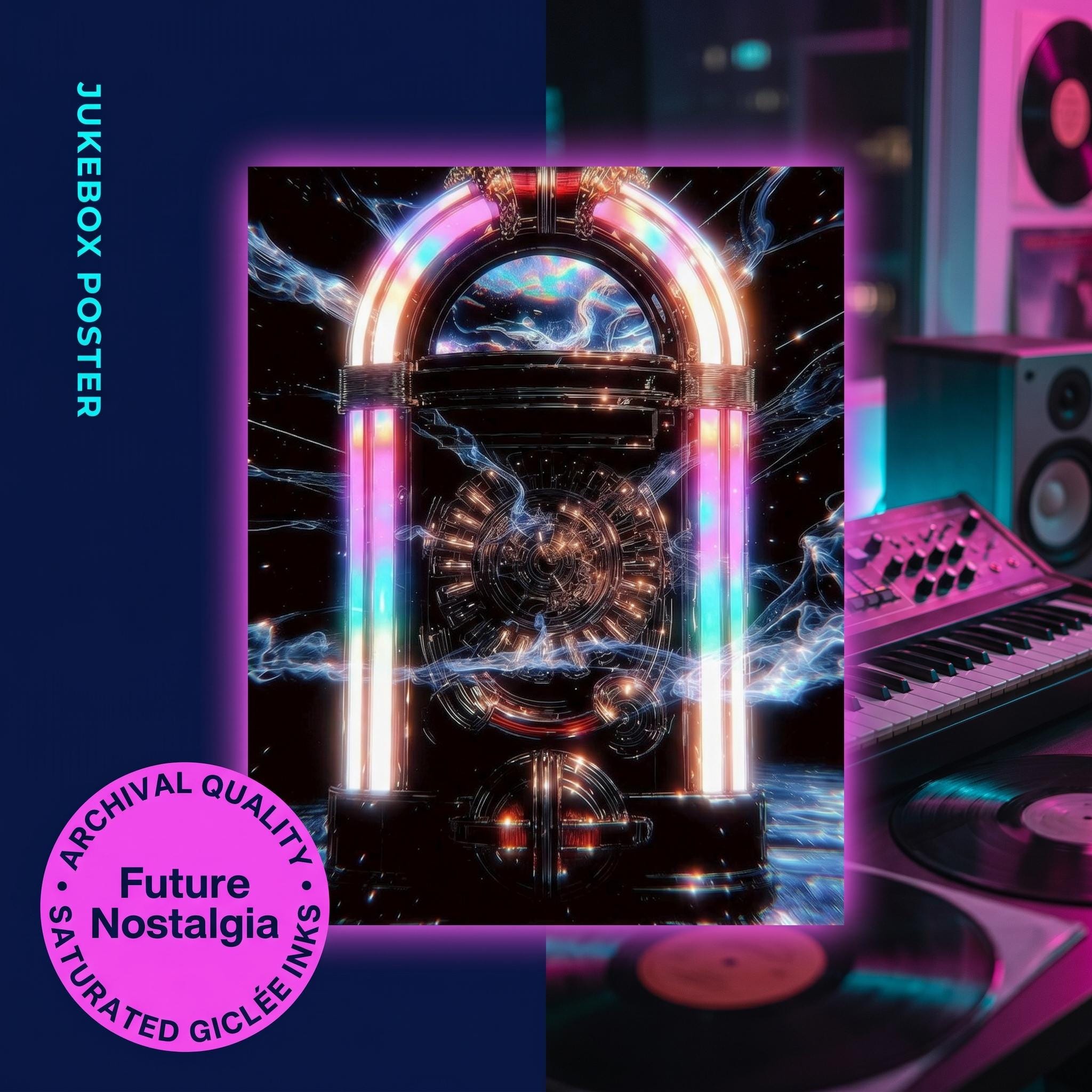 Retro Neon Jukebox Poster