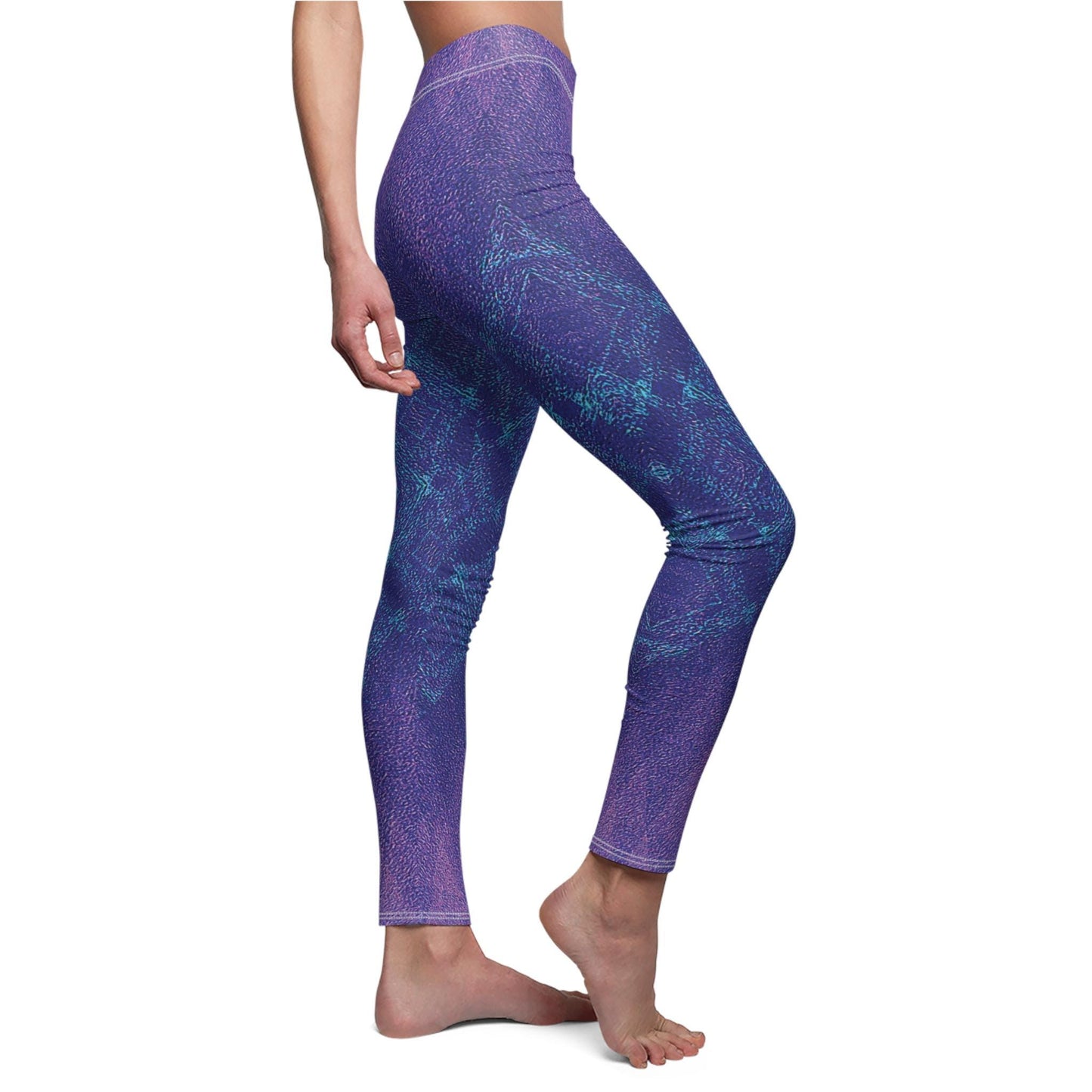 Indigo Teal Marble Pattern Leggings