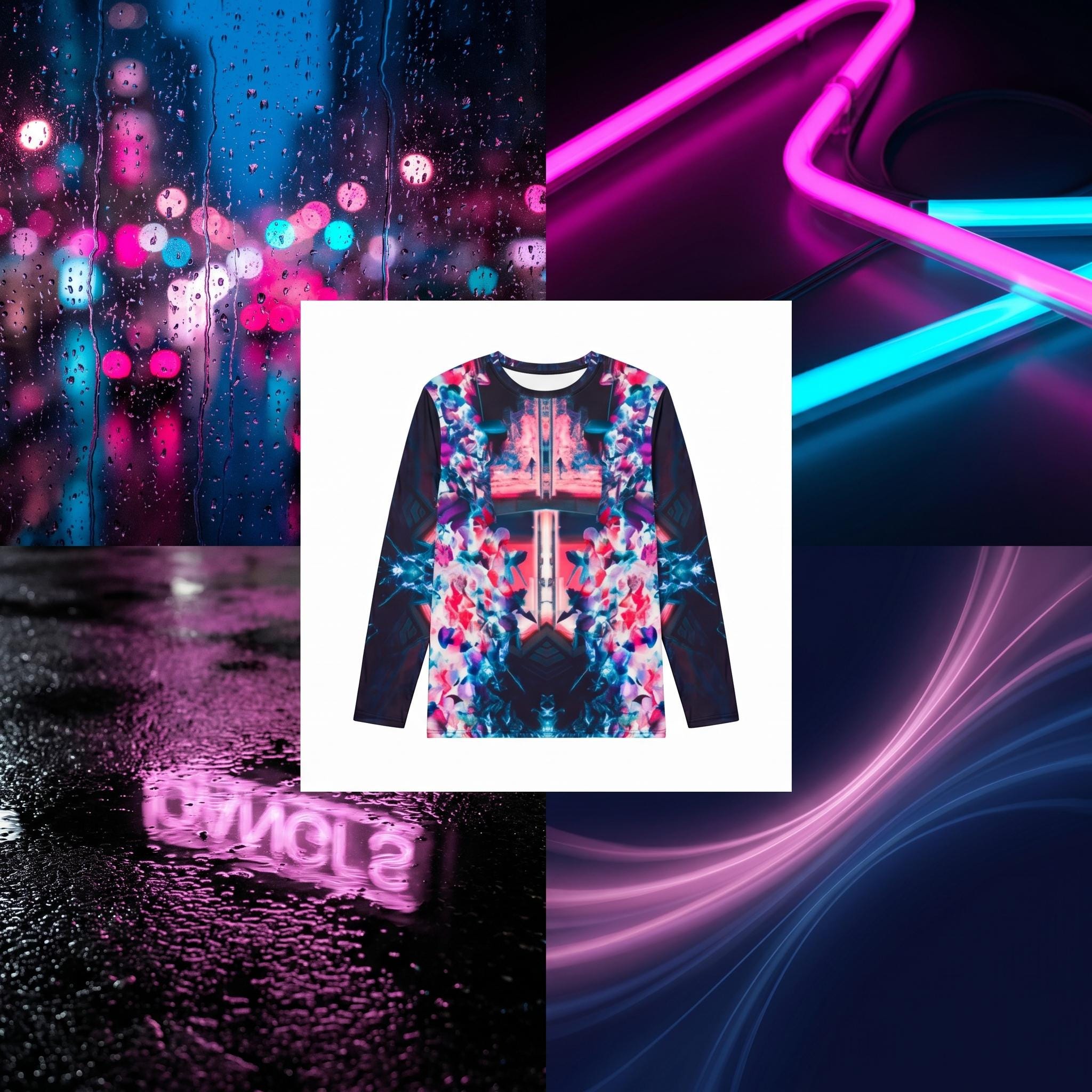 Kaleidoscope Floral Pattern Long Sleeve Shirt