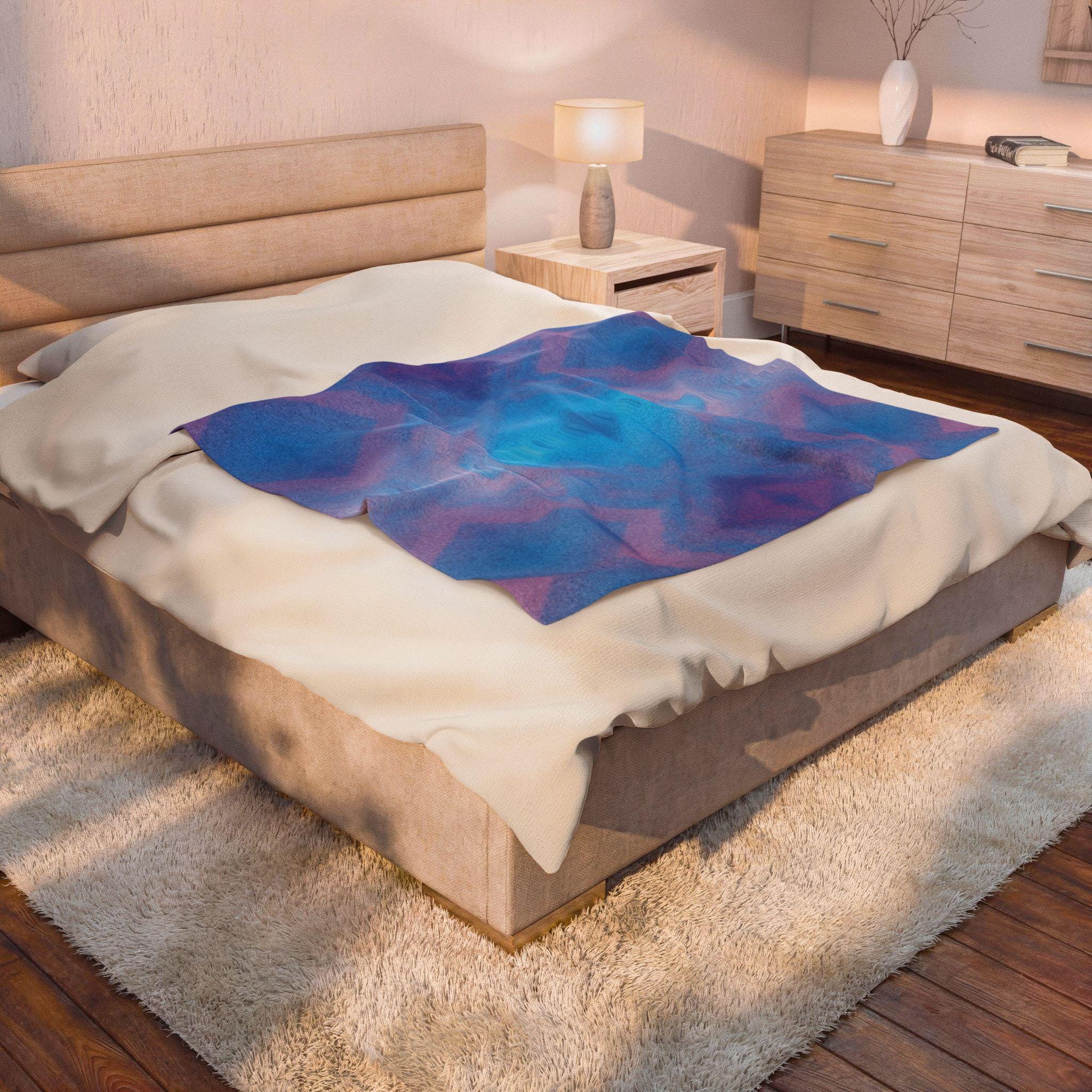 Blue Purple Aztec Throw