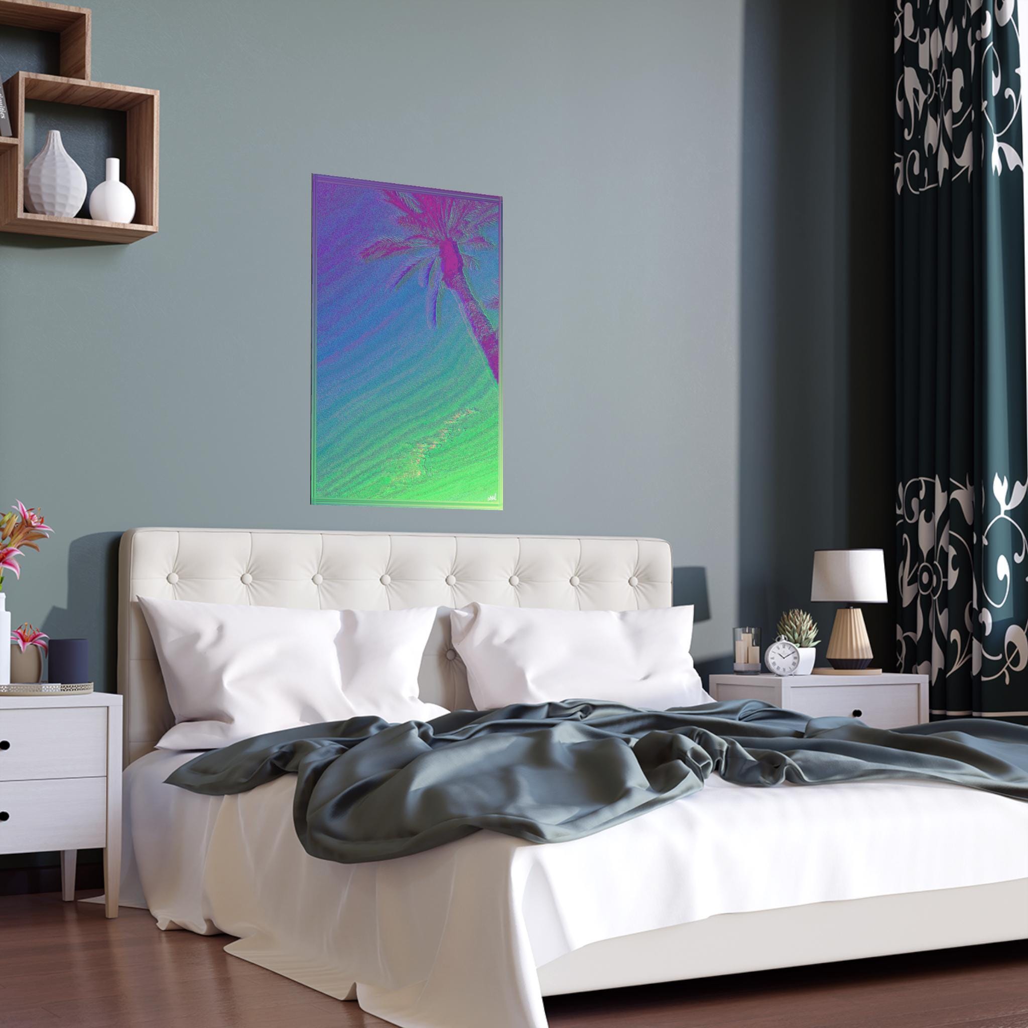 Tropical Vaporwave Wall Art Silk Poster